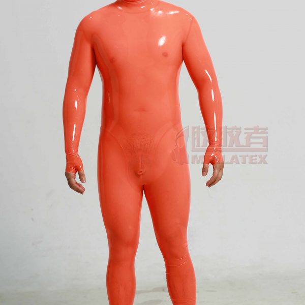Atomic Tangerine latex rubber suit 3D cut
