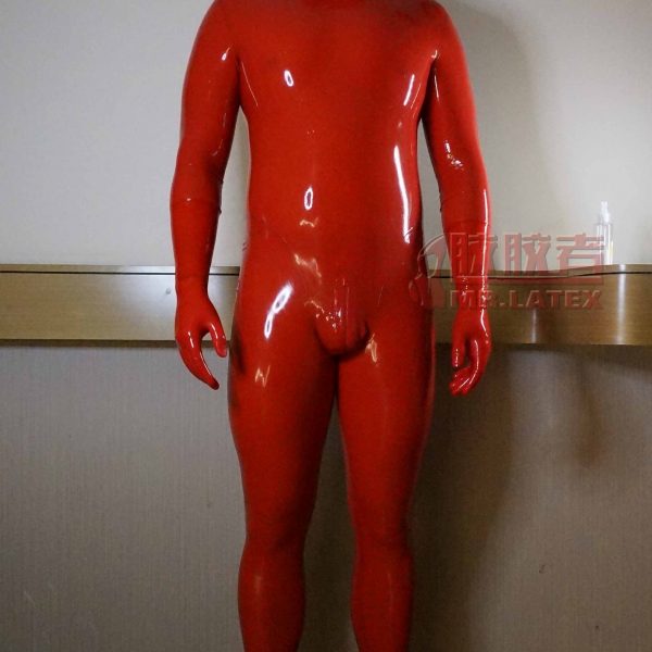 Red latex rubber suit 3D cut