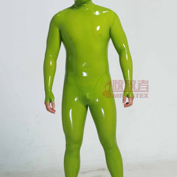 Natural Green latex rubber suit 3D cut