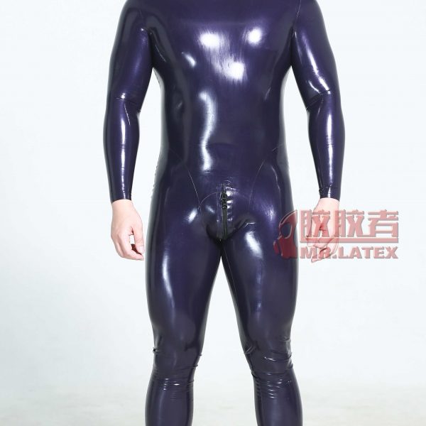 Metallic Purple（dark） latex rubber suit 3D cut