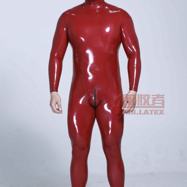 Metallic Red latex rubber suit 3D cut
