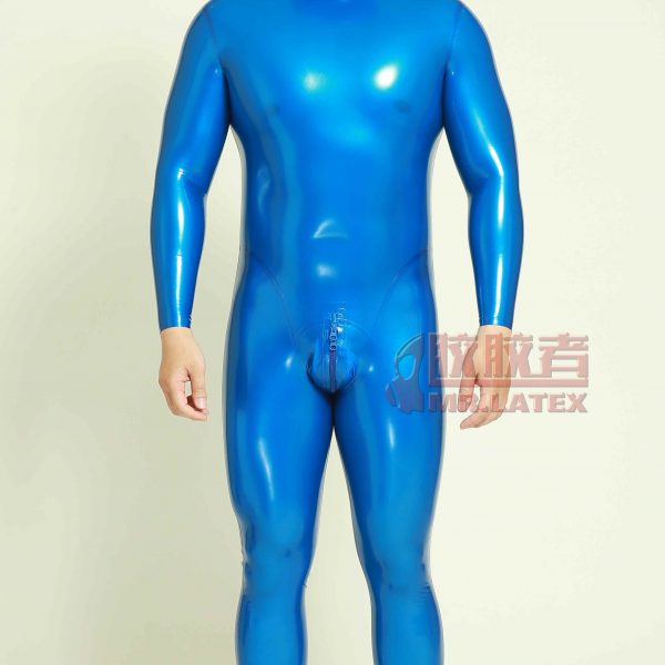 Metallic Blue（light） latex rubber suit 3D cut 0.4mm